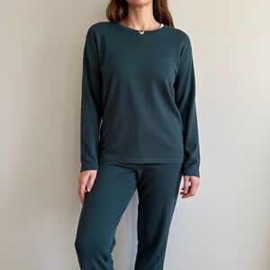Madewell MWL Cozy Lounge Set NWOT - Oversized XS Top + S Bottoms - Teal Green